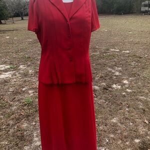 Charismatic In Red Gown And Jacket  Matched Red Danny & Nichole S14 Slenderizing
